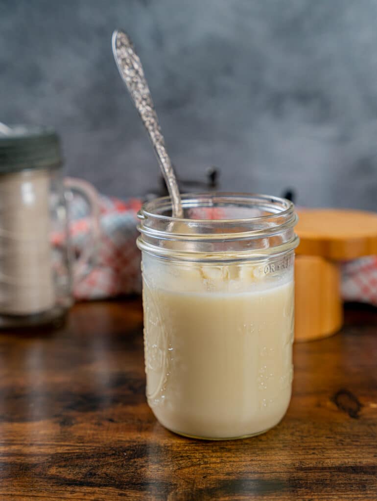 mason jar filled with homemade beef tallow