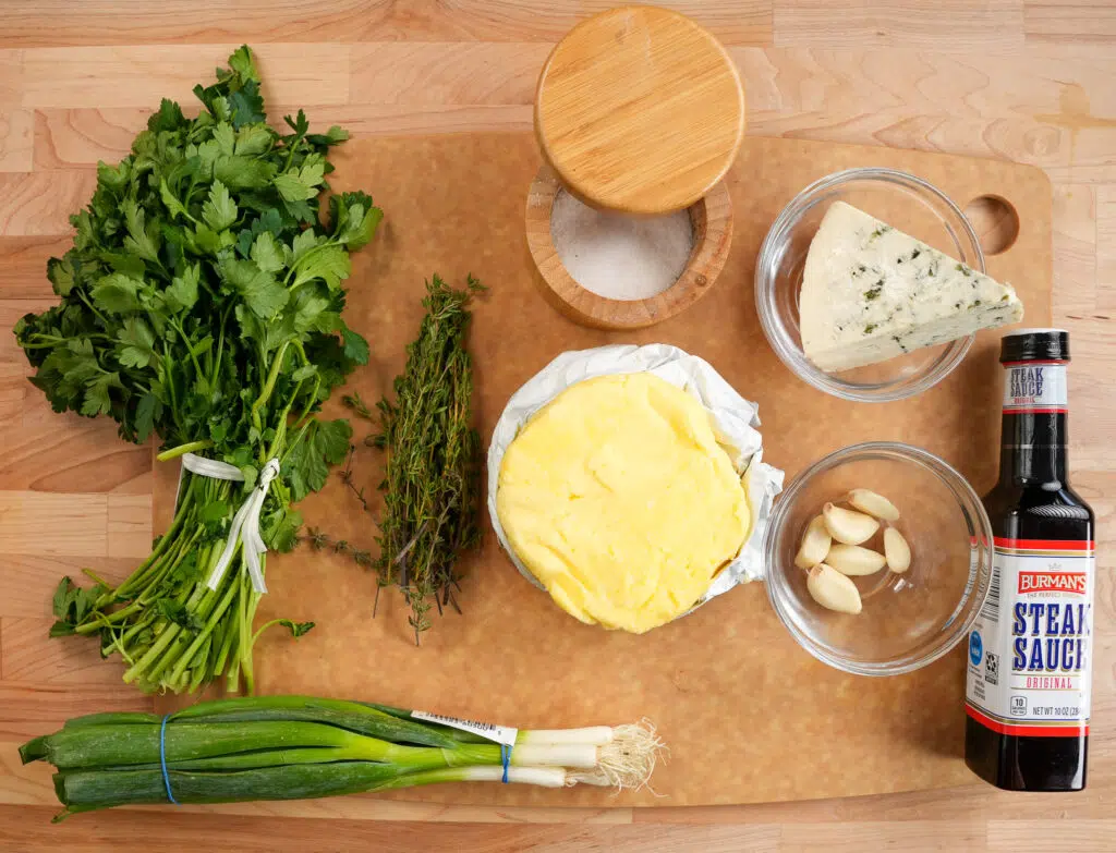 ingredients to make blue cheese butter