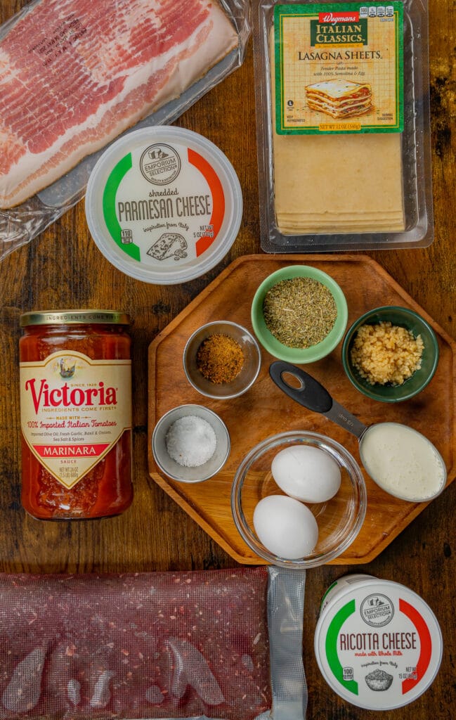ingredients to make venison lasagna
