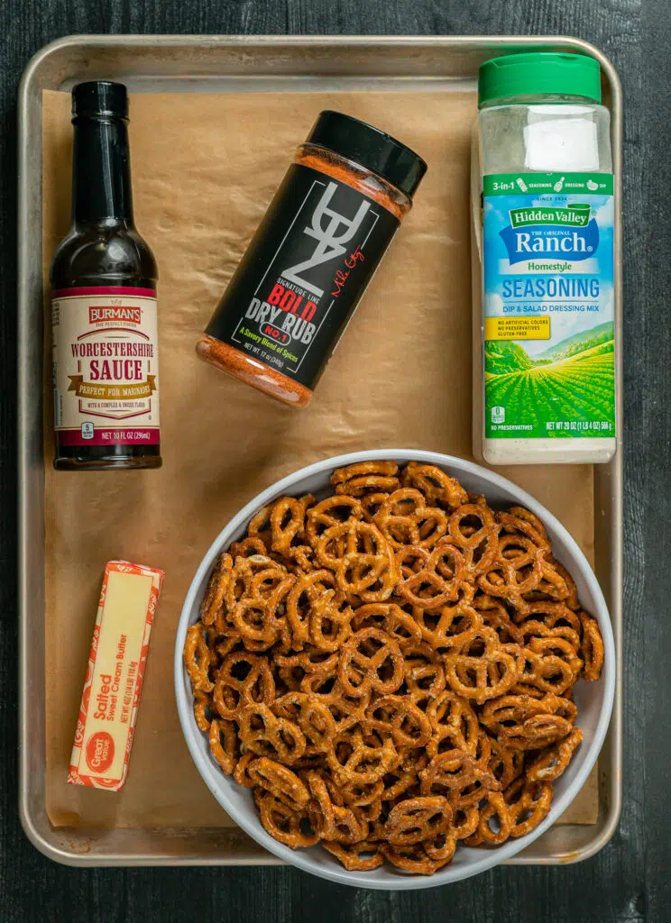 ingredients to make smoked pretzels 