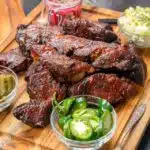 boneless country style ribs with jalapeños and pickled red onions