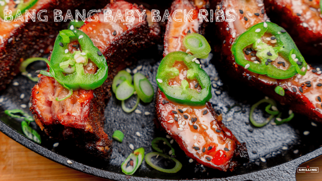 sliced baby back ribs with jalapeños on top