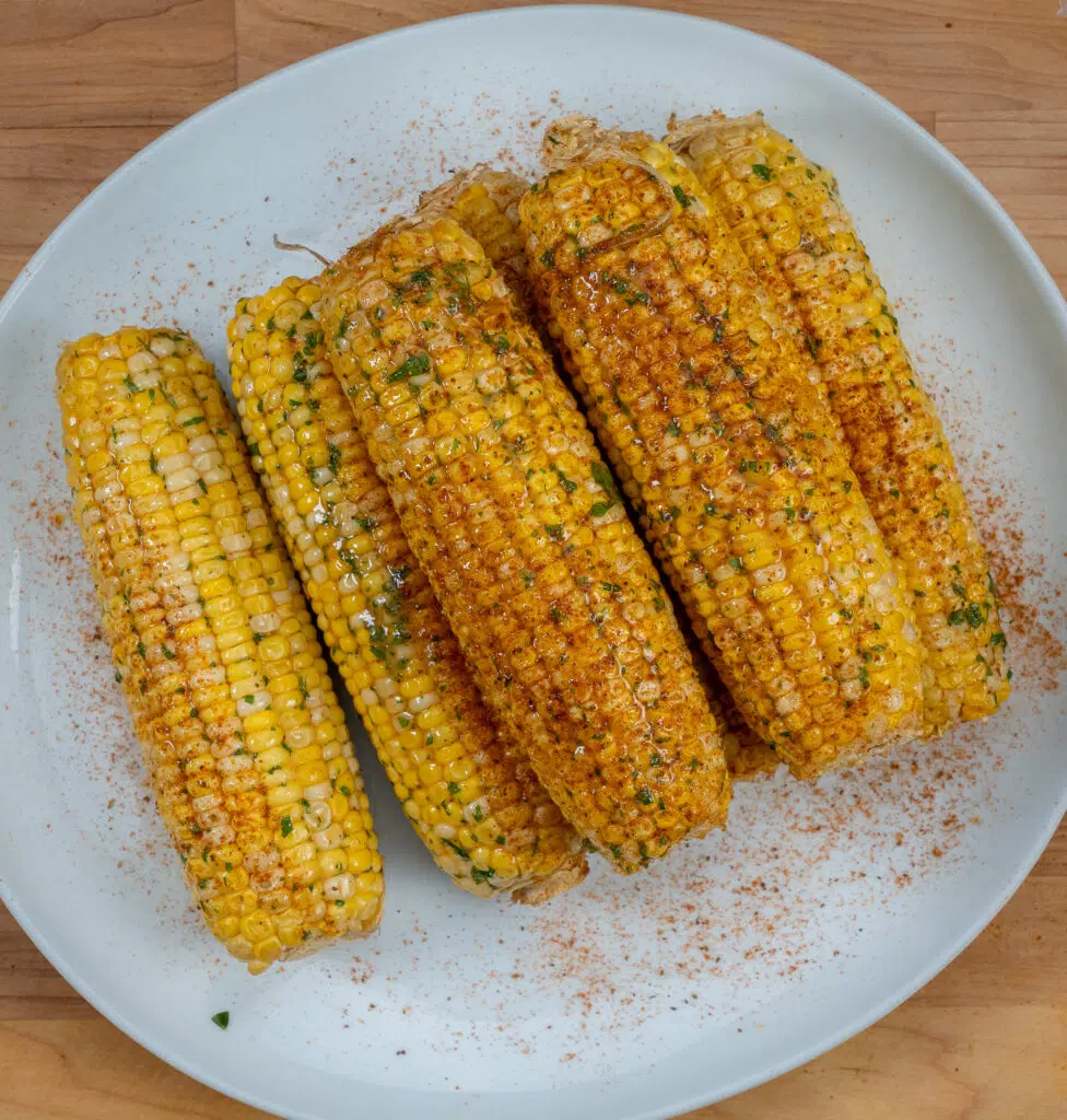 Pellet Grill Corn on the cob on a plate