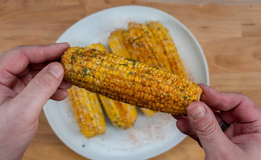 corn on the cob with miso old bay honey butter