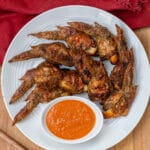 stuffed chicken wings with mozzarella cheese and vodka sauce