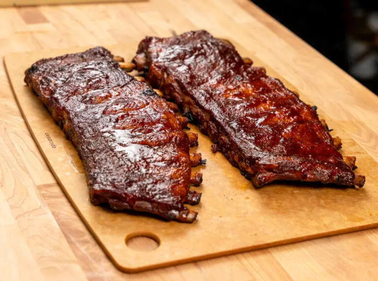 st louis spare ribs on a cutting board