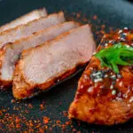 sliced pork chops with Korean style marinade