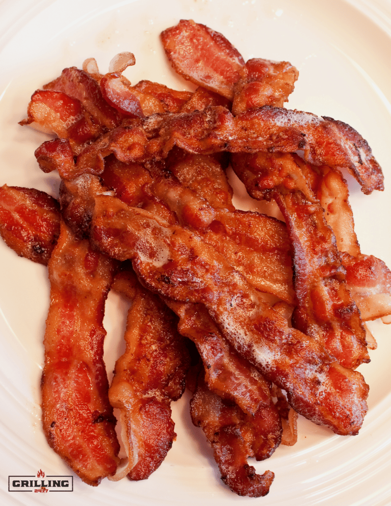 cooked bacon on a plate