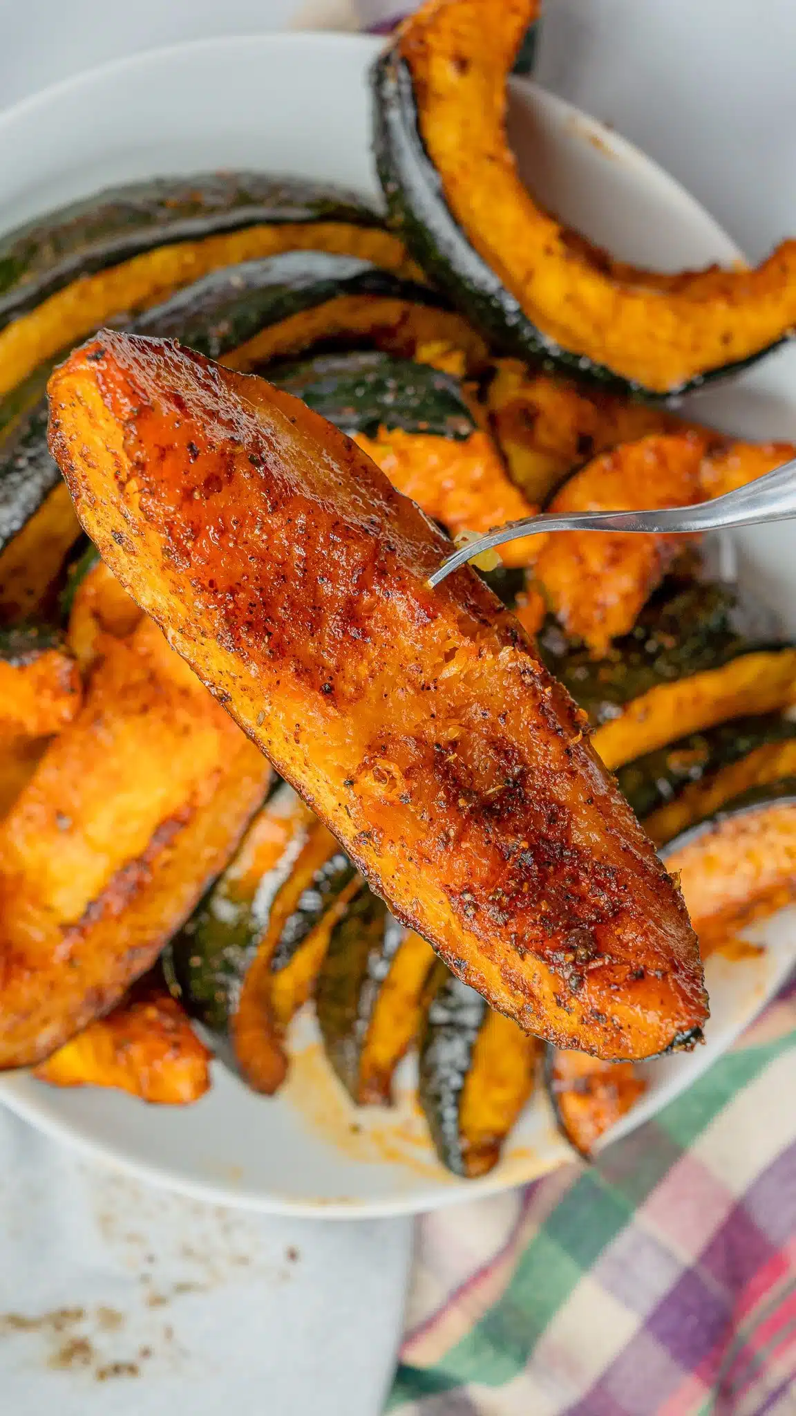 a wedge of bacon squash grilled with dry rub spices