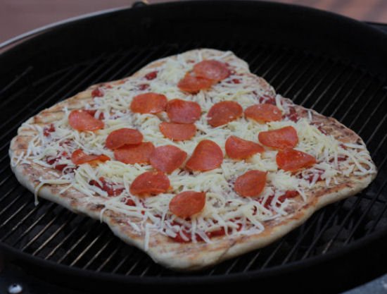 Grilled Pizza Directly on the charcoal grill grates