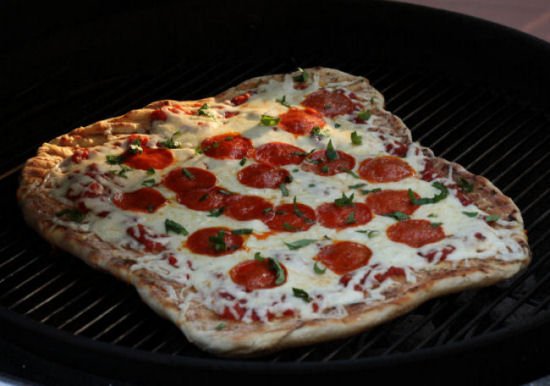 Grilled Pizza Directly on the charcoal grill grates