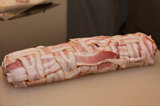Rolling a BBQ Fatty - Bacon Explosion Recipe