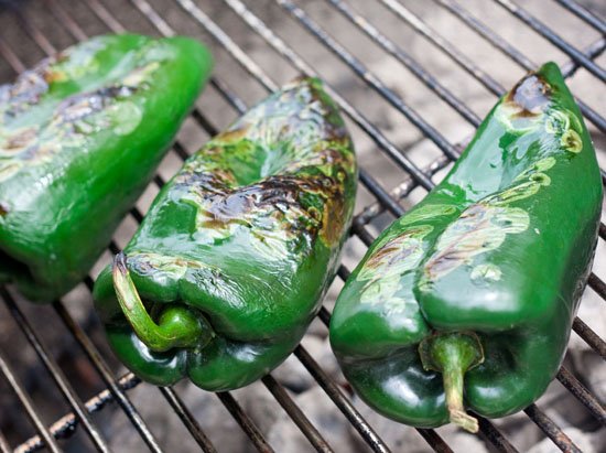 Grilling peppers for a green Chile sauce