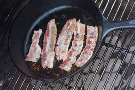 Bacon on the charcoal grill