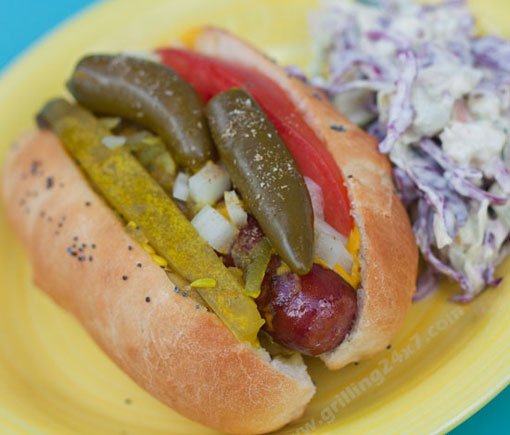 Chicago style hot dog recipe at grilling24x7.com