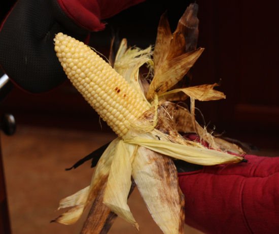How to grill corn in the husk - charcoal grill